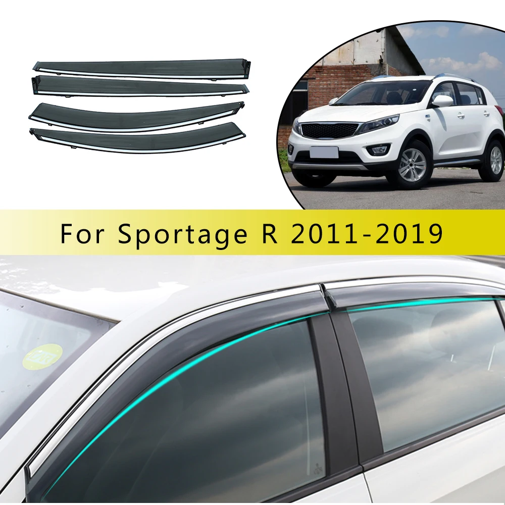 Для KIA SPORTAGE R дыма окна автомобиля солнцезащитный козырек от солнца Дождь гвардии Обтекатели 2011 2012 2013 / 4 шт