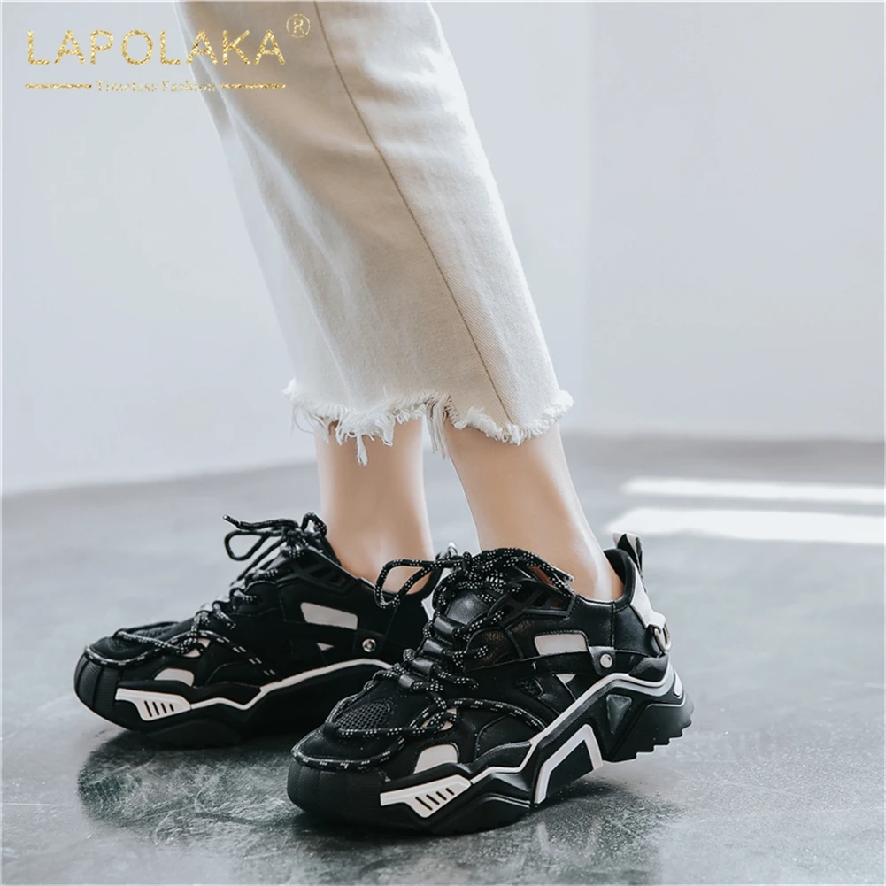 

genuine cow leather lace up fashion new hot INS sneakers woman shoes 2019 casual black white shoes woman vulcanize footwear