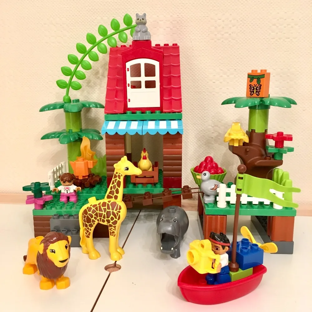 Building Blocks DIY Figure Jungle Animals Large Size Bricks Baby Gift Compatible With Legoingly Duploe Kids Toys Christmas Gift цена Building Blocks DIY Figure Jungle Animals Large Size Bricks Baby Gift Compatible With Legoingly Duploe Kids Toys Christmas Gift цены онлайн