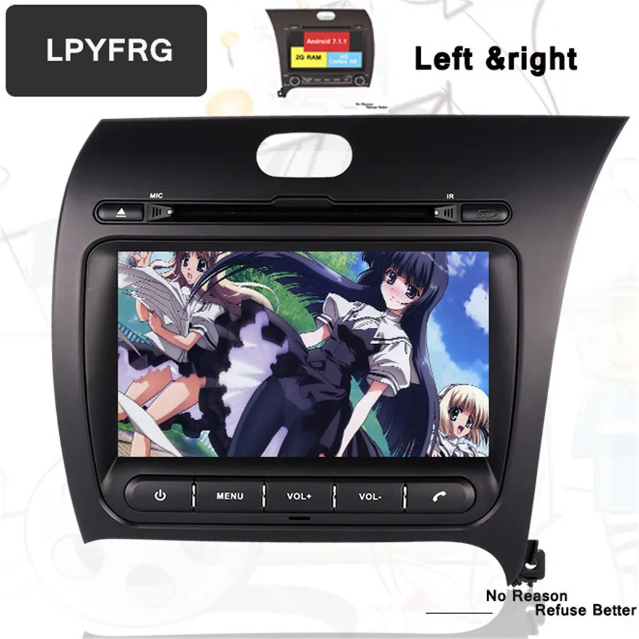 Top 2 DIN Android 9.0 Car DVD GPS for Kia CERATO K3 FORTE 13 2014 2015 2016 headunit radio Audio Video player 1024*600 Tape Recorder 1