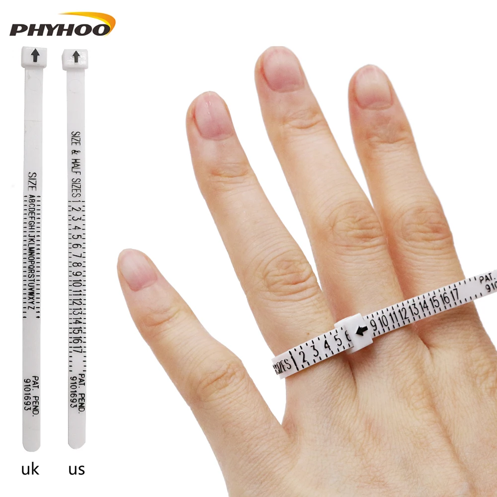 

PU Ring sizers loop US size 0-13 & UK size a-z Finger size measuring tape Jewelry tools ring size 2pcs