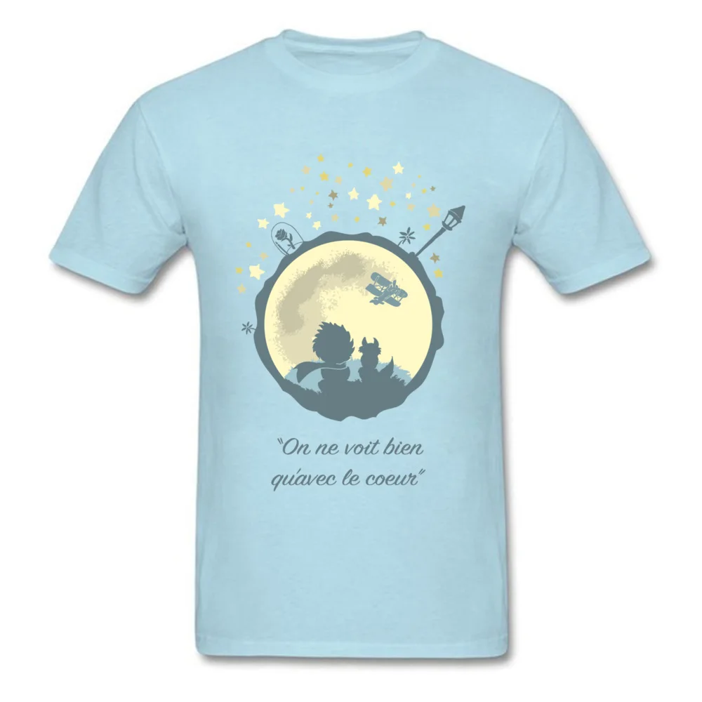 Prince The Moon VALENTINE DAY Cotton Fabric Round Collar Tops Tees Short Sleeve Comics Tops & Tees Funny Design T-Shirt Prince The Moon light