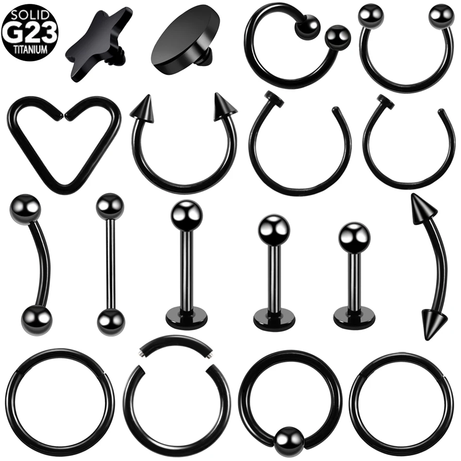 

1PC Titanium Hinged Segment Rings Labret Tongue Eyebrow Piercings Ear Septum Clicker Nose Rings Earring Cartilage Tragus Jewelry
