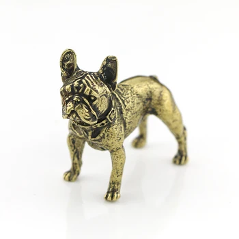 

Pure Brass Lovely Dog Ornament 6x5.7cm Desktop Dogs Arrangement Display Home Office Bulldog Decoration