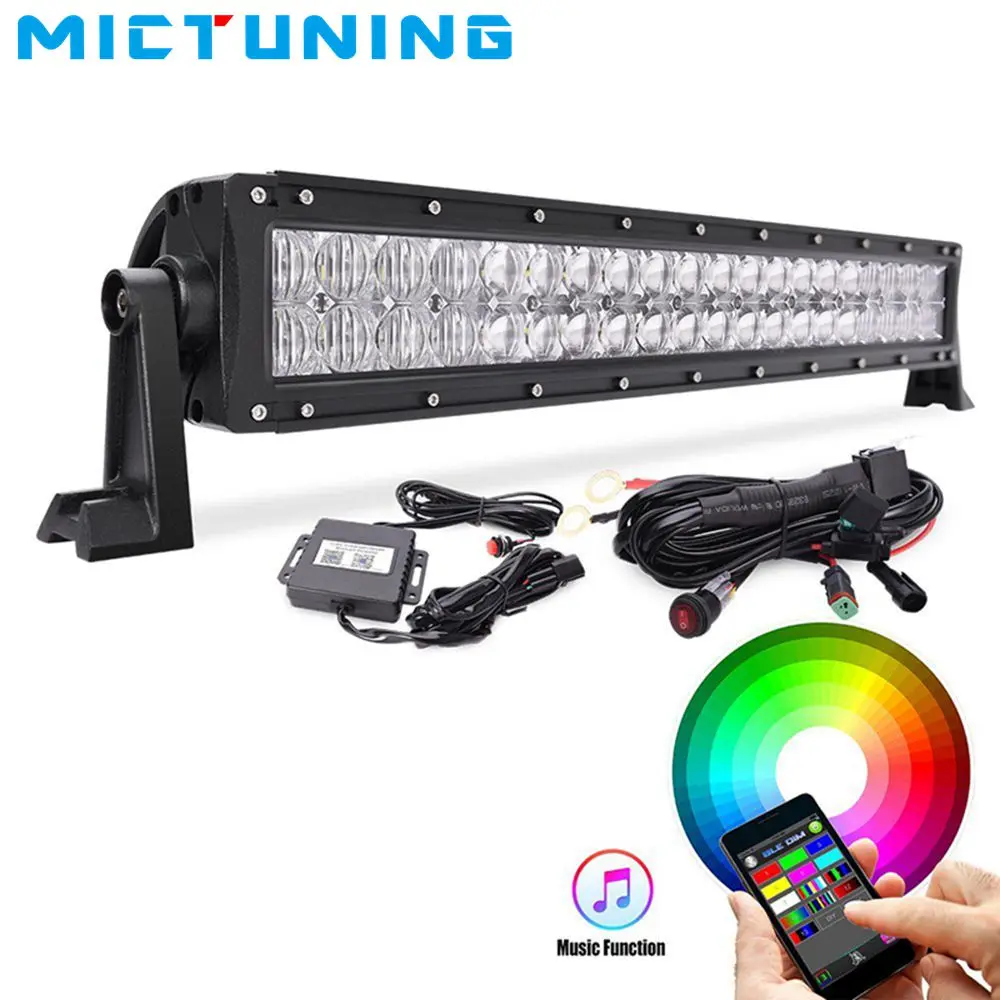 Mictuning 3" 22" 5D светодиодный светильник RGB Стробоскоп вспышка многоцветный светодиодный Предупреждение льный светильник Bluetooth IOS и Android приложение управление проводкой