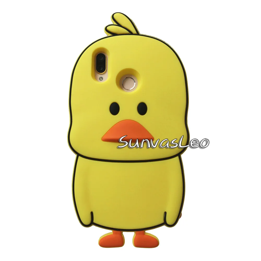Для huawei P Smart /Honor 10 Lite 3D мультяшный Мягкий силиконовый чехол на заднюю панель мобильного телефона защитная оболочка Fundas Coque - Цвет: 3D Duck