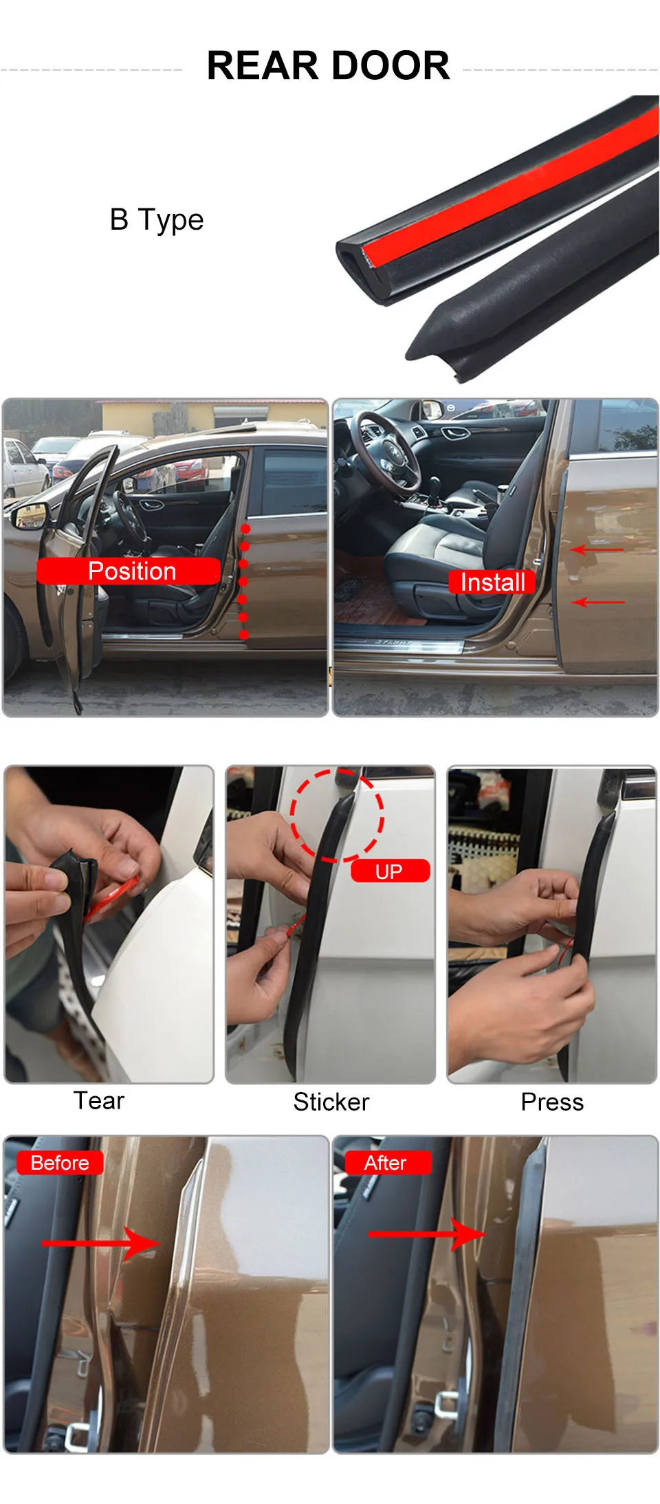 Для peugeot 206 307 автомобиля Передние и задние двери капот крышка багажника анти шум пыли уплотнительные полосы отделка