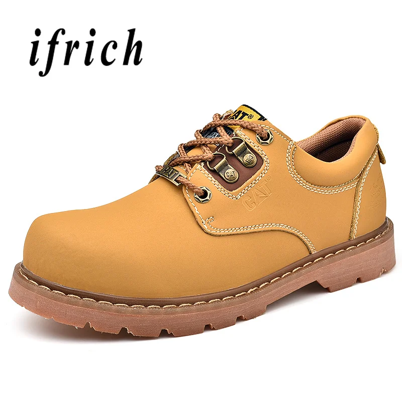 

2019 Hot Youth Fashion Mens Shoes Rubber Sole Working Safety Shoes For Men Yellow Brown Male Leather Shoes Designer Men Sneakers