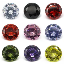 Pedras de zircônia cúbica 1.0 ~ 10.0mm aaaaa, várias cores, pedras redondas e brilhantes de zircônia sintética para jóias