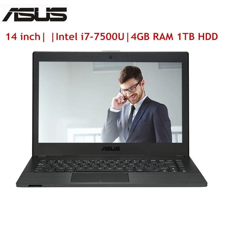 Ноутбук ASUS P2440UQ7500 14 0 дюймов Windows 10 Pro Intel i7-7500U 2 7 ГГц 4 Гб ОЗУ 1 ТБ HDD отпечаток пальца