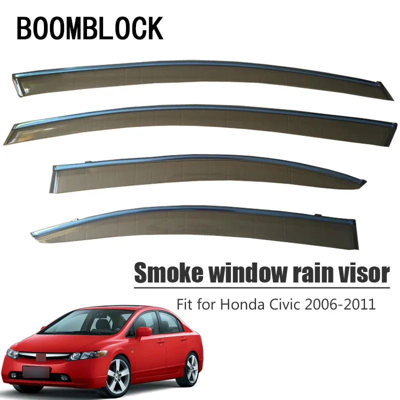 BOOMBLOCK 4 шт. для Honda Civic 2006-2011 автомобиль ветер отражатель солнце гвардии Дождь Ветер Vent козырек Крышка Trim аксессуары