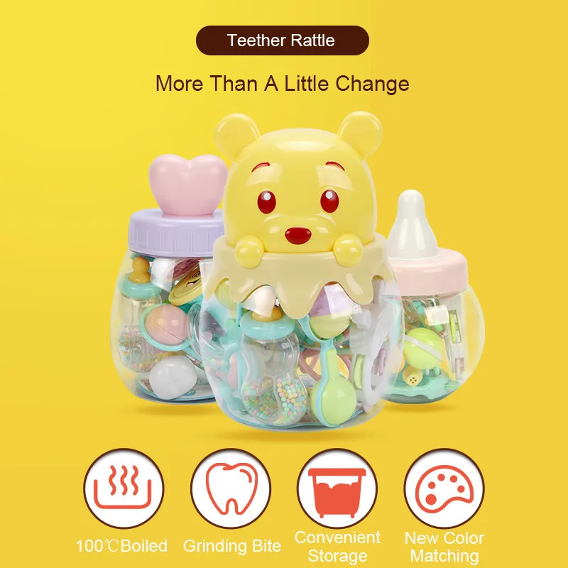 7pcs Baby Toys 0-12 Months Rattles oyuncak Mobiles Rattle Bed Children Speelgoed Educational Toy Bell Newborns Beanbag For Girls