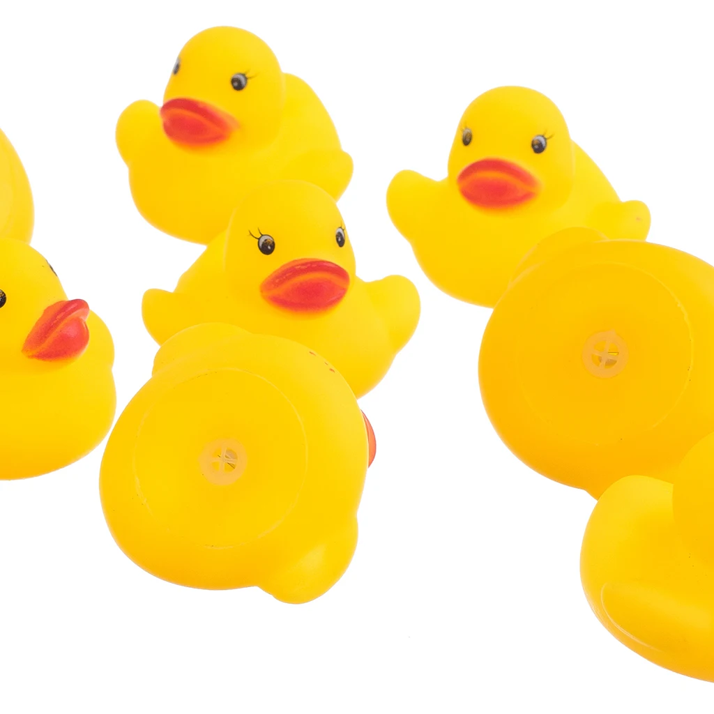 10 Pieces Yellow Baby Children Kids Toddler Bathing Bath Time Swimming Pool Toys Cute Rubber Squeaky Duck Ducky