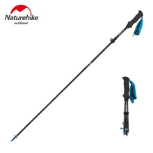 Naturehike – bâton de Trekking nordique pliable en Fiber de carbone, 4 sections, longueur non réglable 110cm 120cm 130cm, 1 pièce