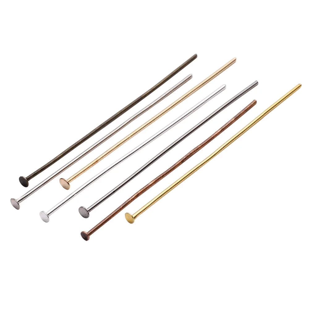 

200pcs/lot Gold silver Metal Ball Head Pins For Jewelry Making Findings Diy Head pins Dia 0.7mm Length 16 20 25 30 35 40 50 mm