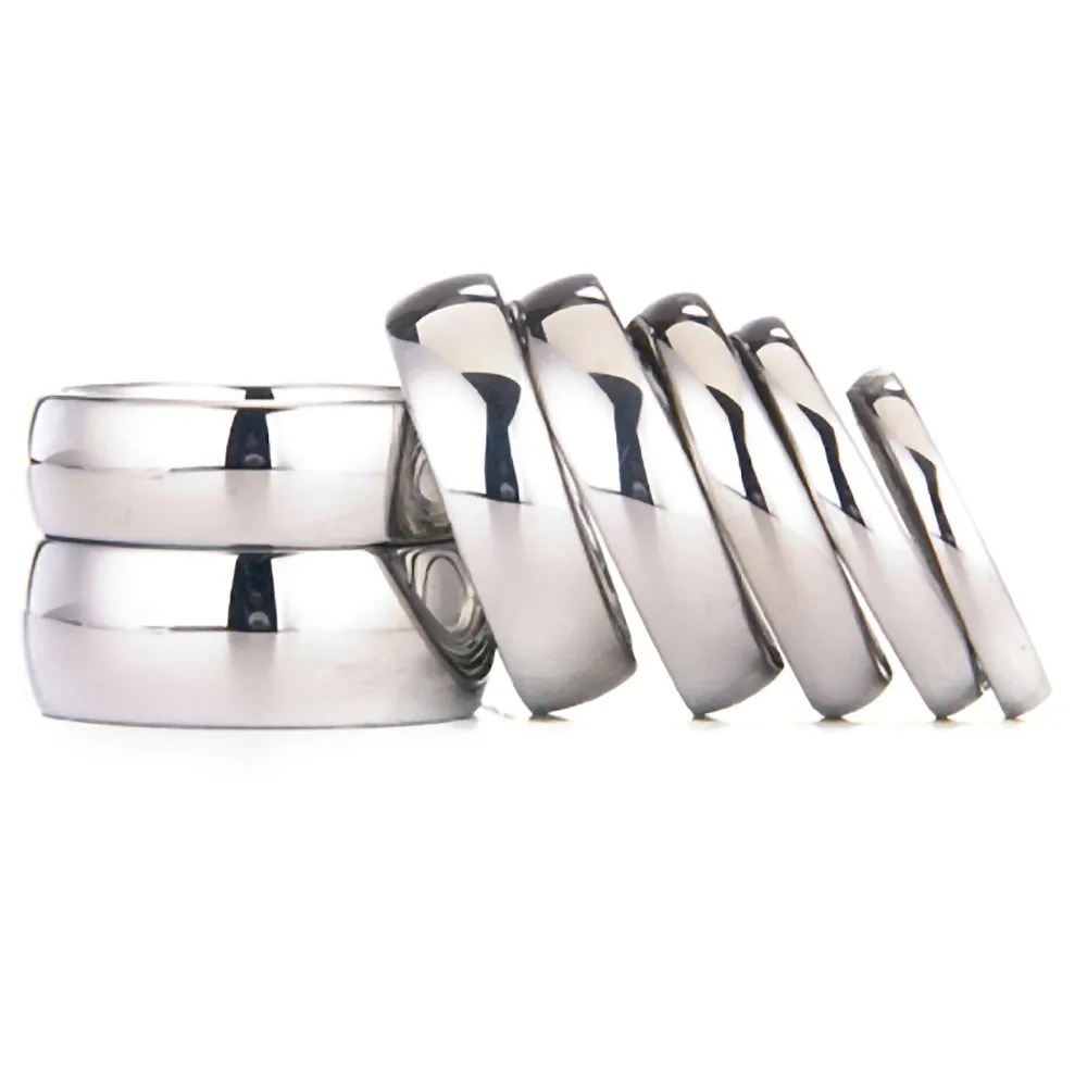 Comfort Fit Wedding Ring in White Tungsten Carbide 