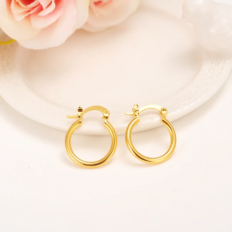 

2pairs African Big Earrings for Women, Yellow Gold Filled Brass Africa Earrings Gold,Arab/Ethiopian Earrings