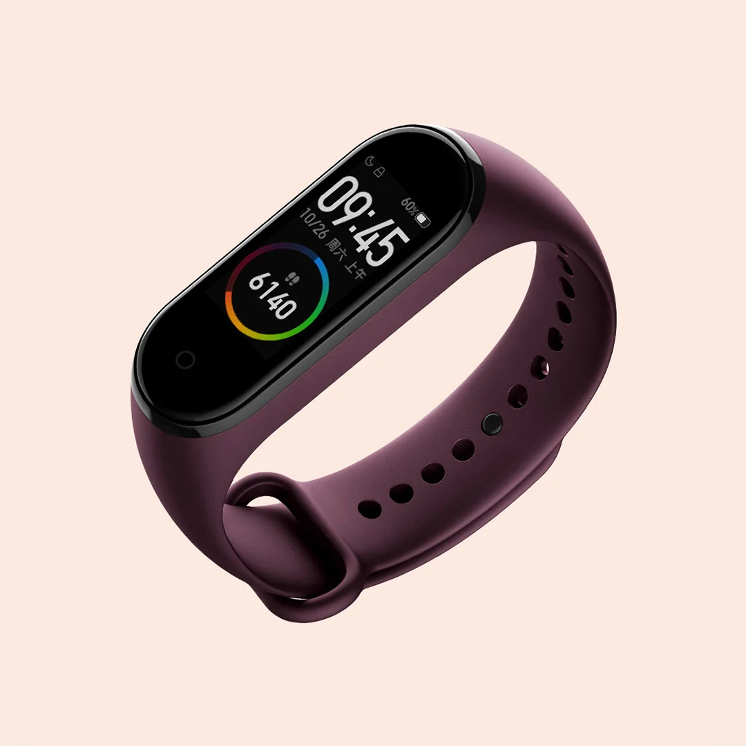 Оригинальный ремешок на запястье Xiaomi Mi Band 4 NFC из ТПУ Черный Синий Оранжевый винно
