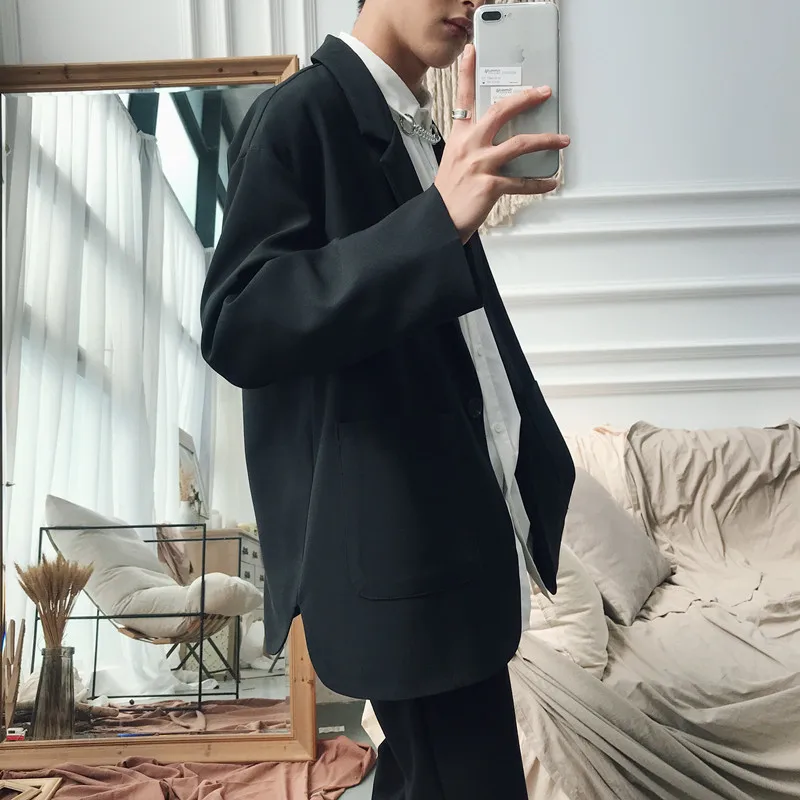

Men's suits spring 2019 new slim solid color long sleeve fashion handsome jacket loose casual young men's wear