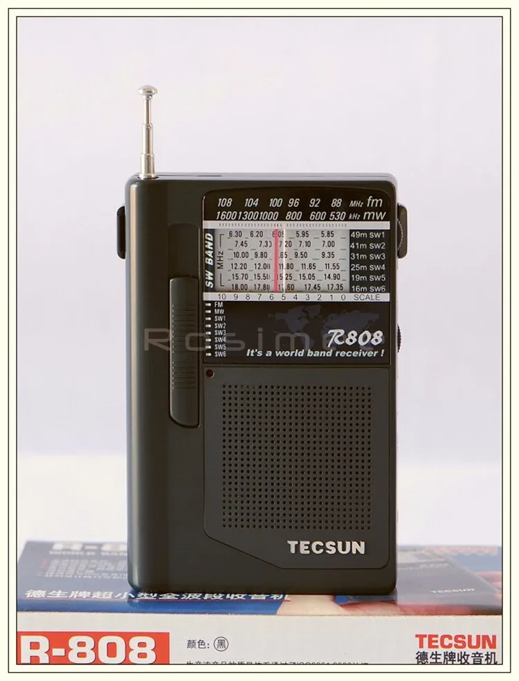 Мини TECSUN R-808 радио FM/MW/SW радио многополосный приемник+ наушники Y4141A R808 цифровой приемник Прямая поставка