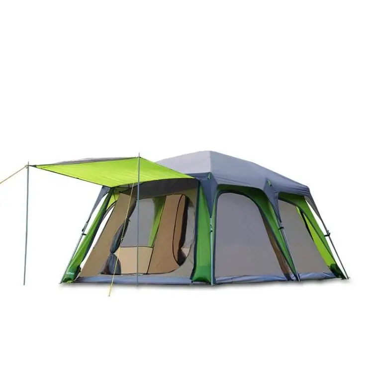 Alltel Ultralarge 2 спальни 5-8 человек двухслойная водонепроницаемый палатка большая беседка Солнцезащитная палатка Пляжная палатка