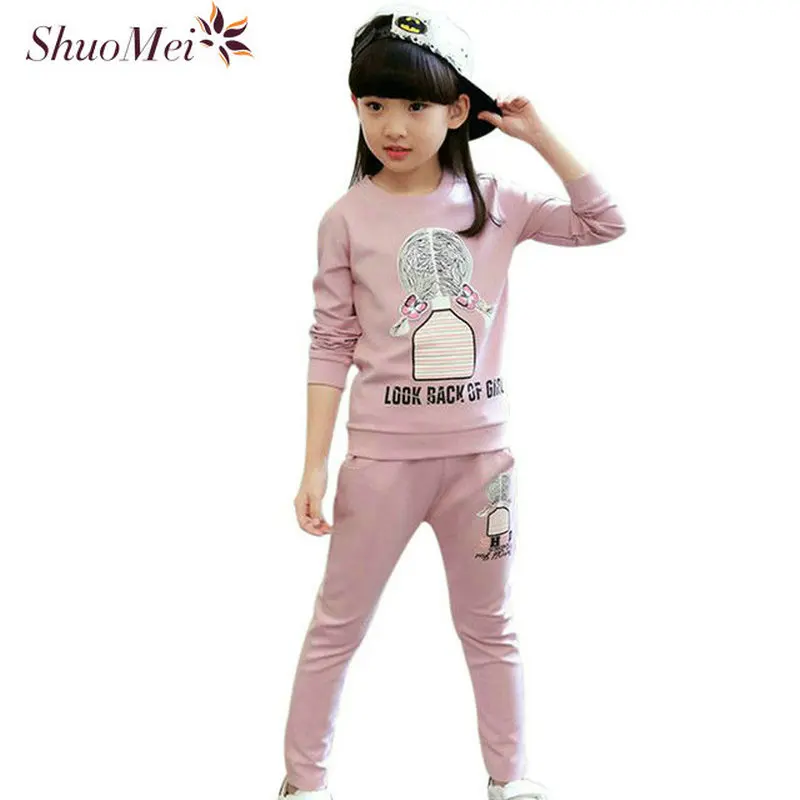 Spring Autumn Style Girls Clothing Set Casual 2pcs Set Kids Sport Suits For Girls 2017 New