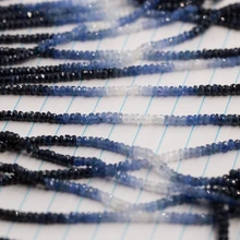 Бусины россыпью, драгоценный камень AA, сапфир, круглые, граненые, 3 мм, 40 см, для рукоделия, ювелирных изделий, necklaceFPPJ,, бусины, природа