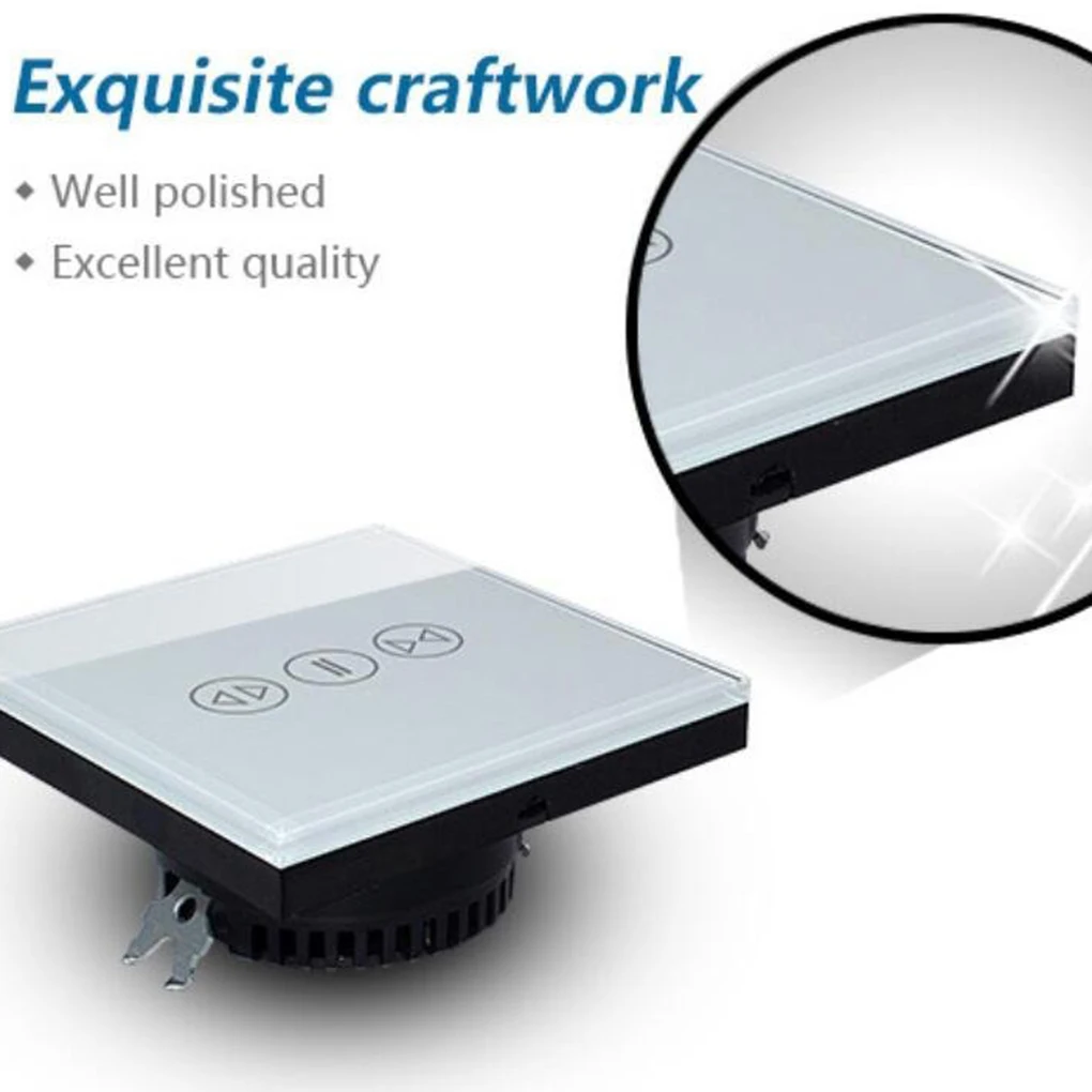 

Hot New 433Mhz Smart Curtain Switch with Remote Control Electric Curtain Touch Switch White
