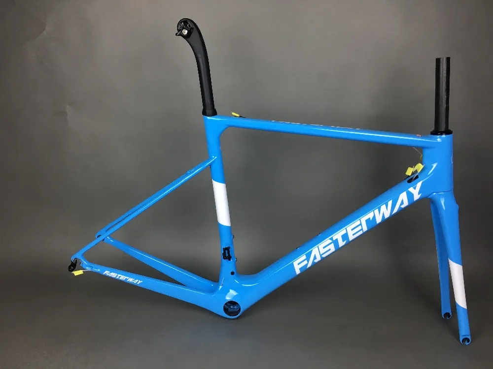 Perfect 2019 design super light FASTERWAY classic carbon road frameset D Brake carbon bike frame:Frameset+Seatpost+Fork+Clamp+Headset 55