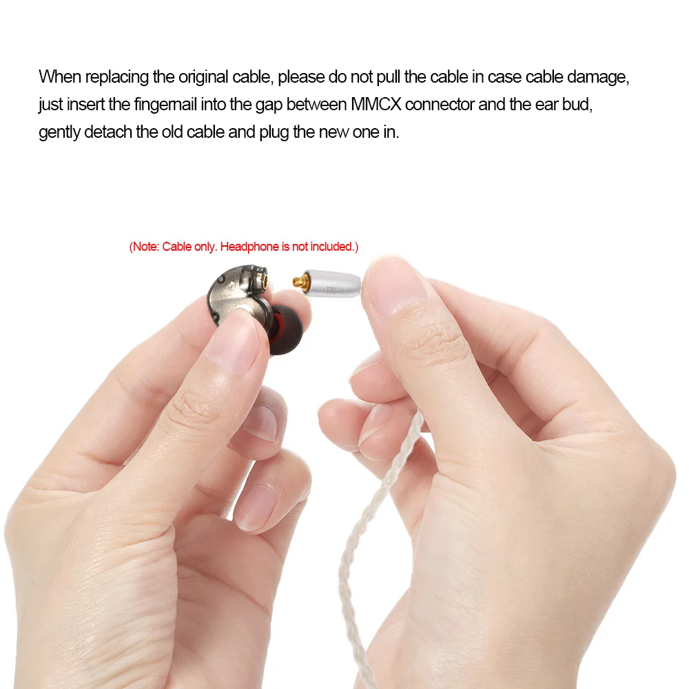 3 5mm Wired Earphone Cable Repair Detachable Replacement Headphone Cord w Mic MMCX Connector for Shure Headphones