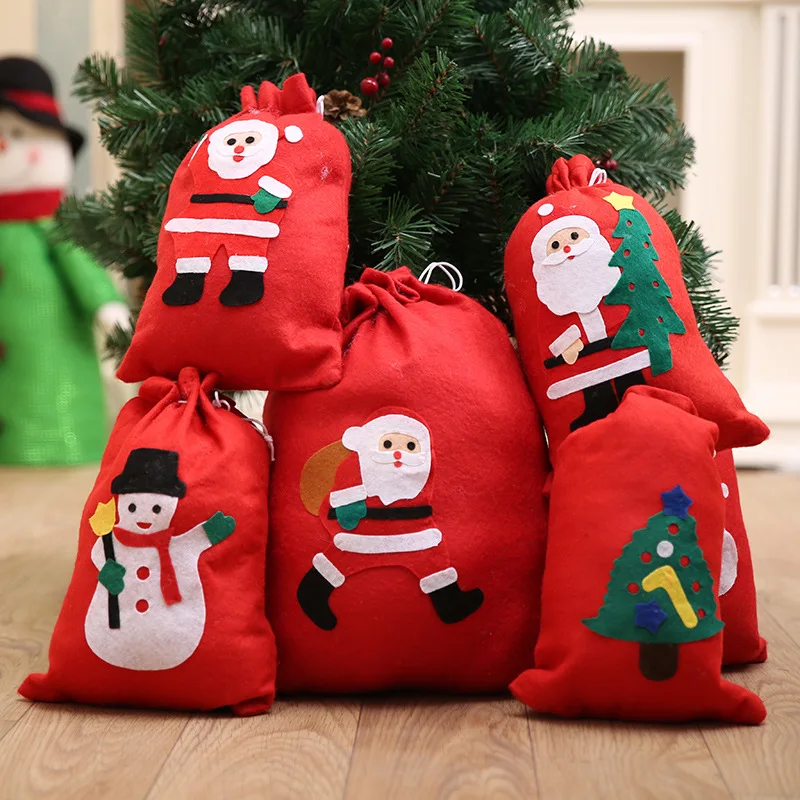 Рождественские подарочные сумки Санта Клаус Снеговик большой рюкзак дети банкет рождественские подарки держатели сумка для хранения домашняя Рождественская вечеринка украшения
