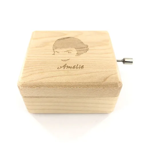 Анонимичность деревянная рукоятка Ameilie музыкальная шкатулка особый сувенир Подарочная коробка подарок на день рождения вечерние подарки - Цвет: Цвет: желтый