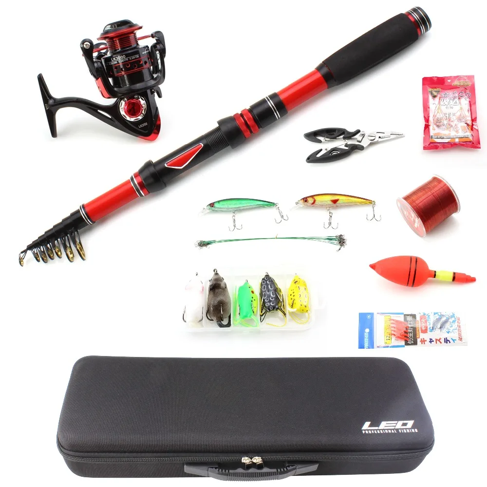 

Fishing combination 1.8m-3.0m carbon Telescopic Fishing Rod and Spinning Reel sea Pole Set Spinning Rods Fishing line hook gift