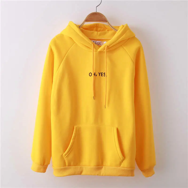 

Letter Harajuku casual jacket two-layer hat 2018 winter fleece pink pullover loose women's hoodie sweatshirt women WY15 Exo Coat