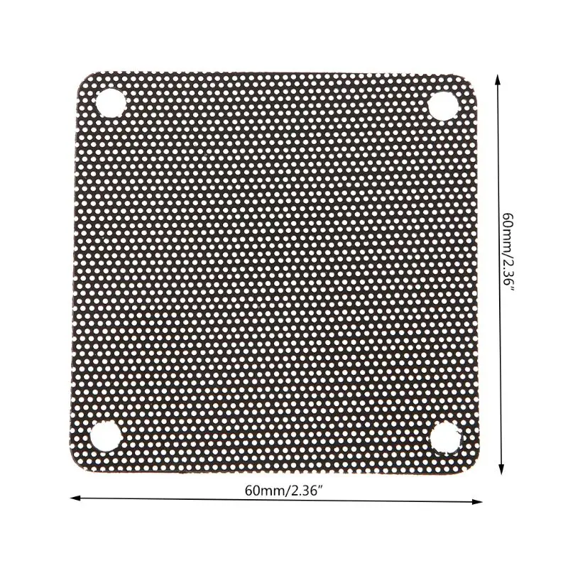 5 шт. ПВХ вентилятор пылезащитный фильтр PC пылезащитный чехол режущая компьютерная Сетка Крышка 60 мм сетка черный
