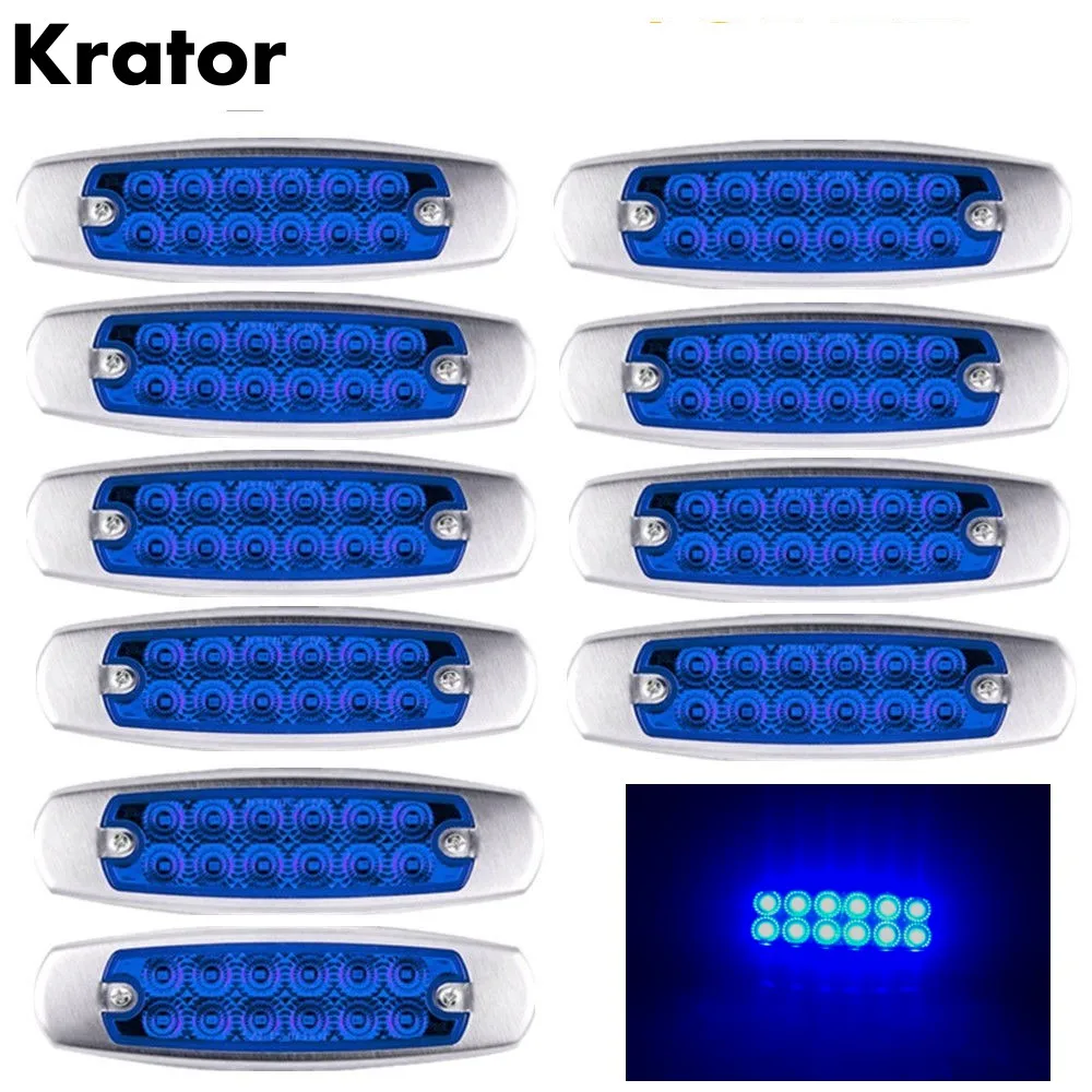 Krator 10 шт. синий 12 В 6,1" СВЕТОДИОДНЫЙ Датчик дорожного просвета 12 Светодиодный Соединительный прицеп