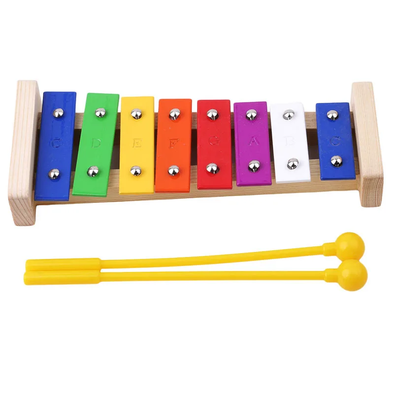 Детские 8-Note деревянные музыкальные игрушки обучающее устройство для детей раннего развития мудрости музыкальный инструмент детские игрушки подарок - Цвет: as rhe picture