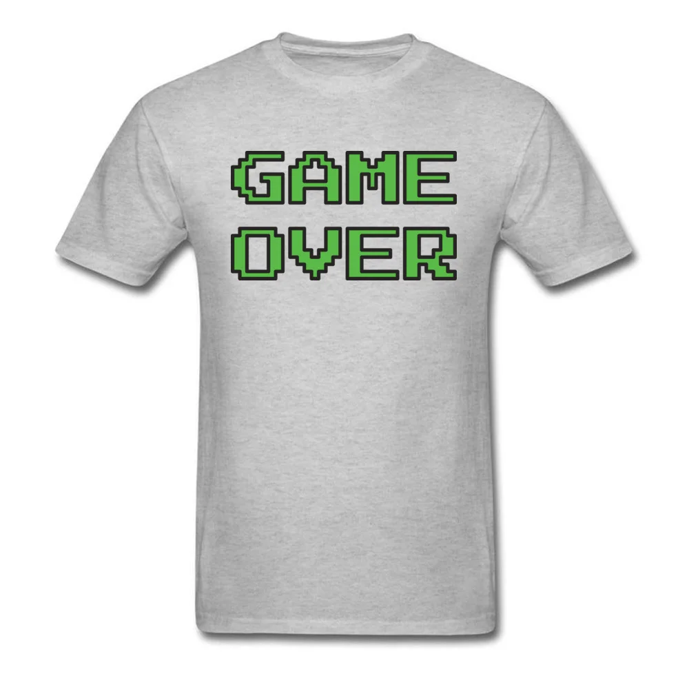 Tops Tees Game Over Labor Day Classic Birthday Short Sleeve All Cotton Round Collar Men T Shirt Birthday Tshirts Game Over grey