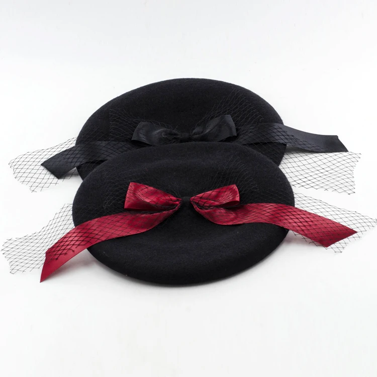 النساء bowknot شبكة السيدات ورأى الصوف قبعة قبعة البيريه الأزياء الفنان قبعة دافئة الخريف و الشتاء روسيا نوعية جيدة أنيقة قبعة