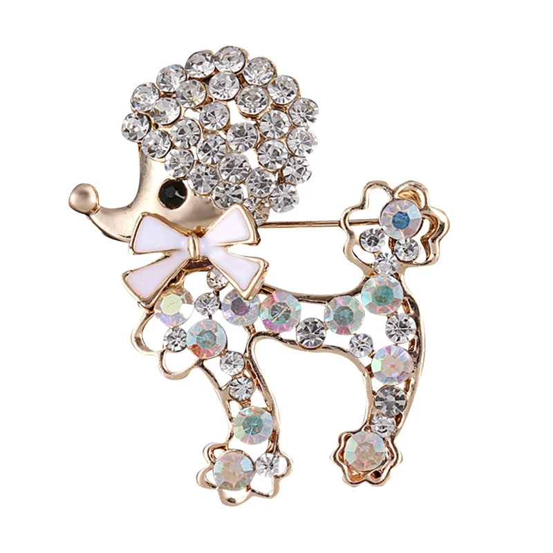 Fashion Rhinestone Dog Brooches Lovely Puppy Pin Animal Brooch Pin