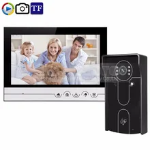 DIYSECUR 9inch Video Record/Photograph Video Door Phone Doorbell Home Security Intercom System RFID Camera IR Night Vision
