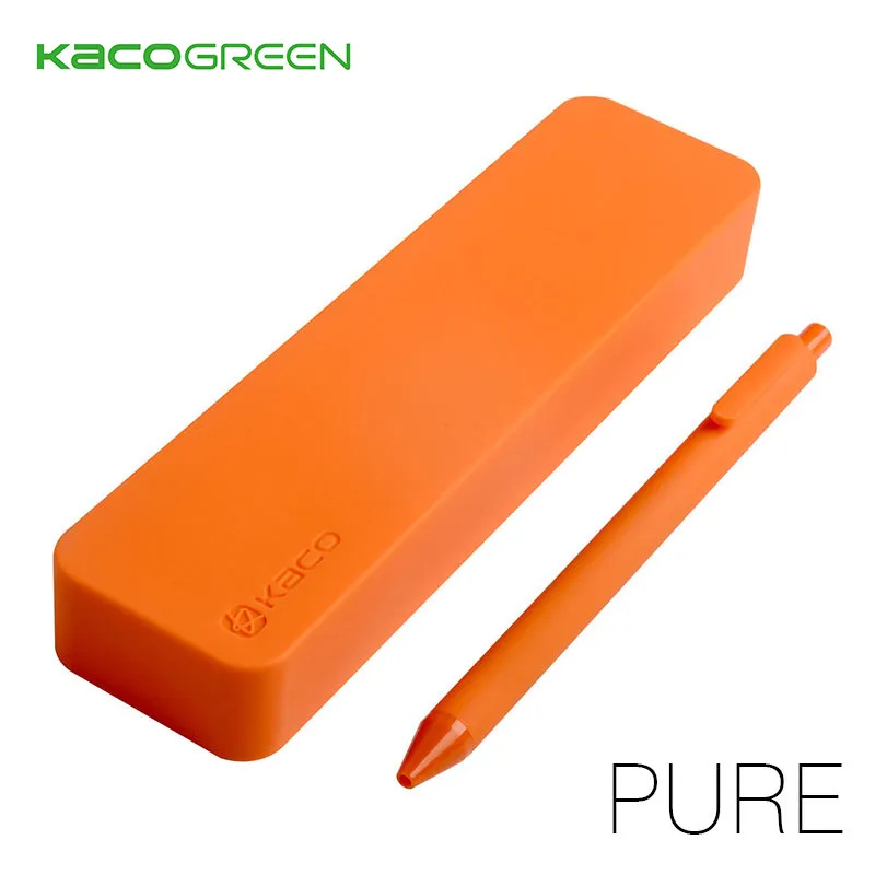 KACO Pure& Silicone Stationery Box Set(Pencil Case+1 Black Gel Pen) Storage Box Anti-static Protect Pencils