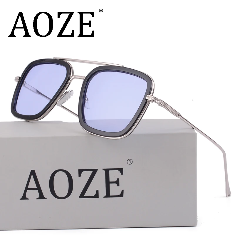 

Luxury fashion AvengersTonyStark flying style man Design brand sunglasses eyeglasses sunglasses men Square Retro male Iron Man3