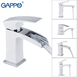 Gappo Смесители для ванной бассейна белый полированный бортике смеситель холодной и горячей одной ручкой для ванной воды кран с водопадом