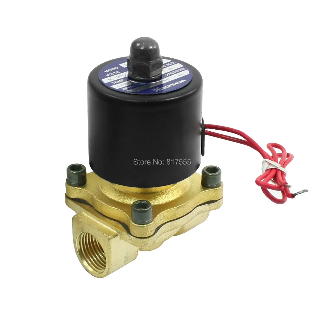 

AC220V 2 Way 1/2" Pipe Dia 20mm Female Thread Air Solenoid Valve