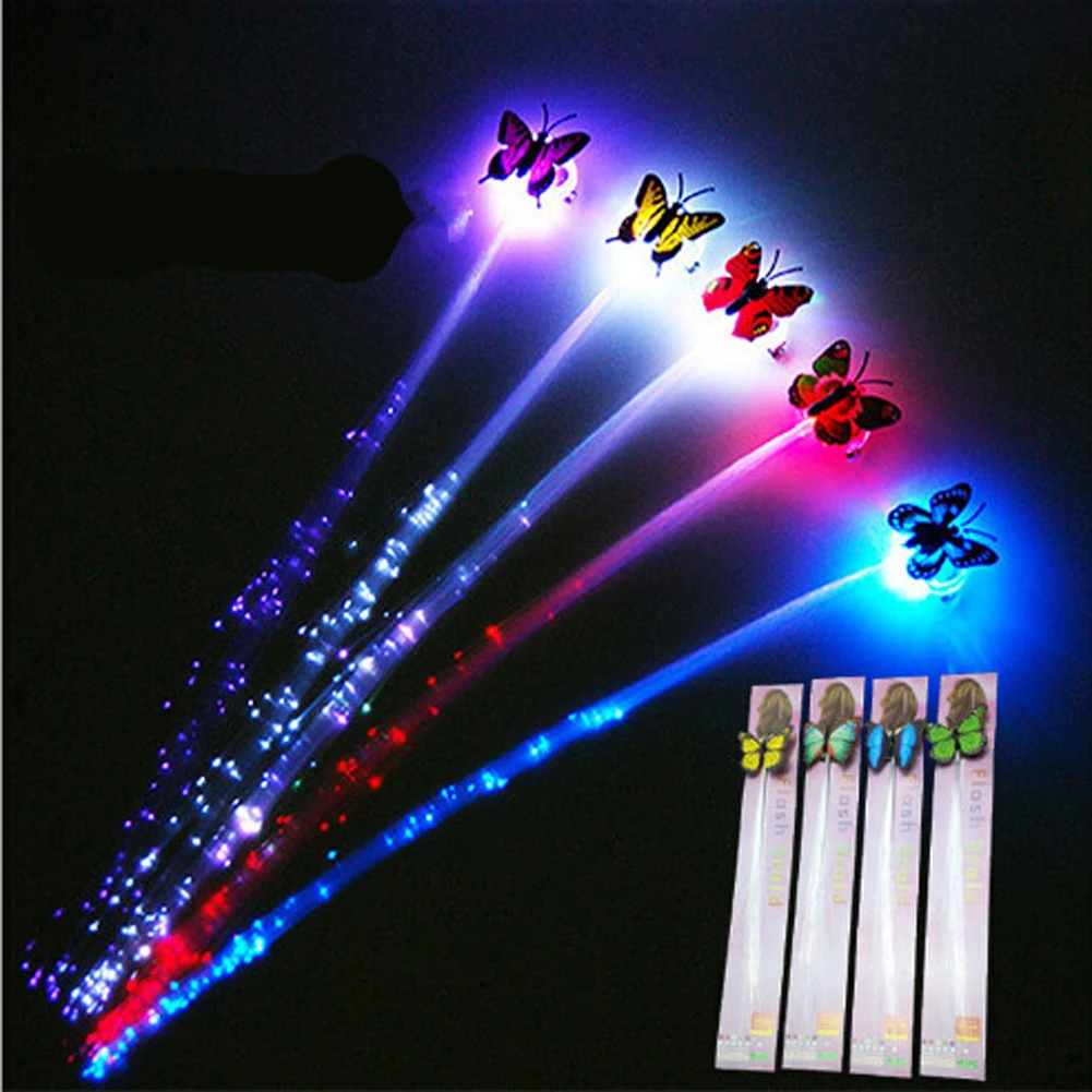 

Giraffita Glow Blinking Hair Clip Flash LED Braid Show Party Decoration Headwear Colorful Luminous Optical Fiber Wire Hairpin