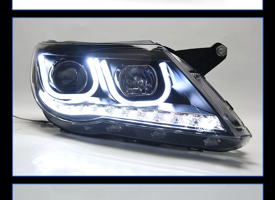 AKD автомобильный Стайлинг для Volks wgen Tiguan светодиодный налобный фонарь 2009-2012 светодиодный DRL Головной фонарь Angel Eye Hid опция Bi Xenon авто аксессуары