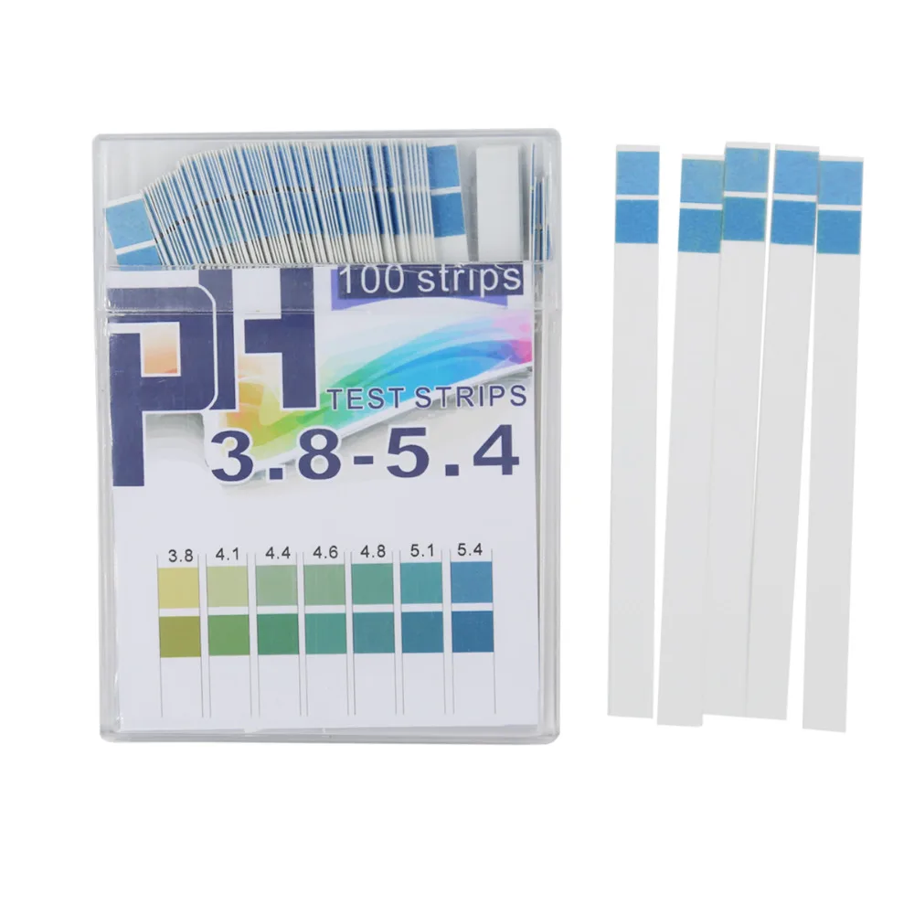 100 полоски в коробке высокой точности PH Тест-Полоски диапазон 3,8-5,4 индикатор тест-бумага er скидка 20