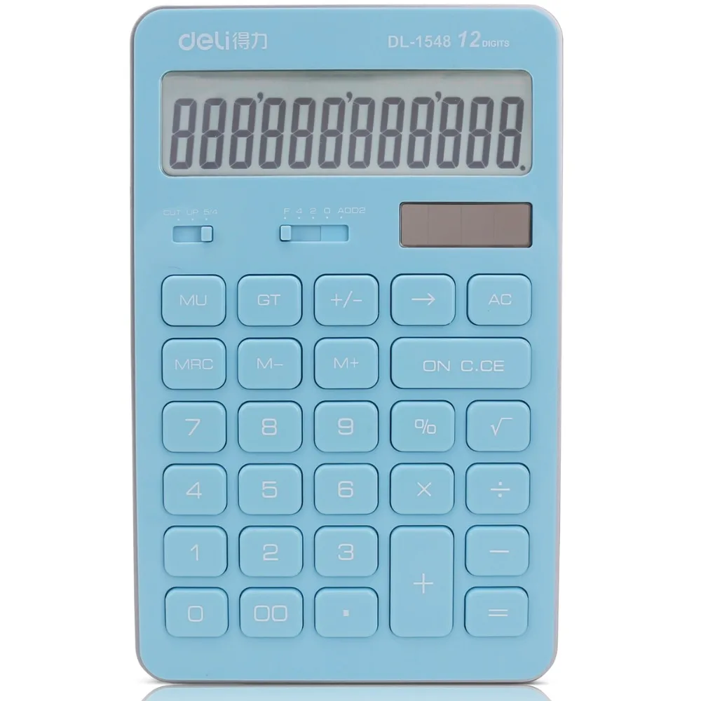 

Deli Desktop office stationery dual power calculator Thin fashion Korean section calculator 1548A