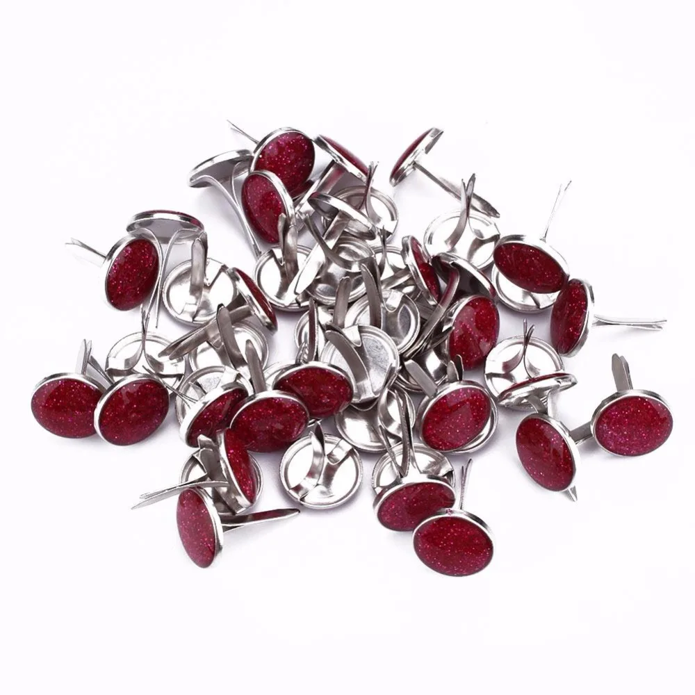 50pcs Mini Brads Metal Round Brads Paper Fasteners for DIY Scrapbooking Stamping